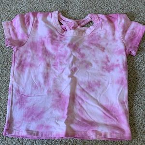 Pink tie dye top with cutout back